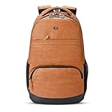 Gear vintage 2 1933L Large Faux Leather without AntitheftWater Resistant Laptop BackpackCasual BackpackDaypackTravel BackpackCollege Bag For MenWomenTanBlack