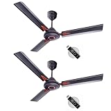 LONGWAY Aero 1200 mm BLDC Ceiling Fan with Remote Control BEE 5 Star Rated Energy Efficient Ultra High Speed 3 Blade AntiDust Decorative Ceiling Fan 2 Smoked Brown