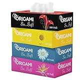 Origami So Soft 2 Ply Facial Tissue Ultra Soft Skin Friendly Highly Absorbent Face Tissues Pack of 4 100 Pulls 800 Sheets