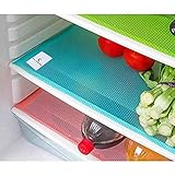 Kuber Industries Plastic Multi Purpose Refrigerator Rectangular Drawer Mats Multicolour Set of 6 Pcs