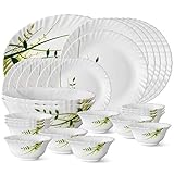 Larah 27piece Green Herbs Opalware Dinner Set for 1623