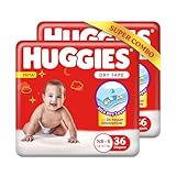 Huggies Complete Comfort Dry Tape Newborn NBXS Size Baby Tape Diapers Combo Pack of 2 72 count with 5 in 1 Comfort