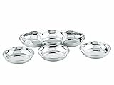 Neelam Stainless Steel 5 22 Gauge PRM Small Halwa Plate 98 cm Set of 6 Snacks Plate Dessert Plates Multipurpose Plate for Kitchen Side Dish Quarter Plates Easy to Maintain Sliver