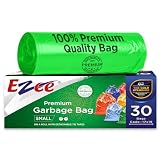 Ezee Plastic Disposable Garbage Bags Green Small 30 Bags 59