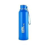 Cello Puro SteelX Benz 900 Water Bottle with Inner Steel and Outer Plastic Insulated Water Bottle 730 ml Blue