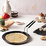 CELLO Hard Anodized Aluminium Tawa for Roti and Dosa 28 CM 3MM Thickness Black