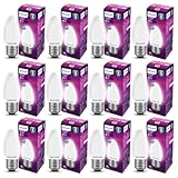 PHILIPS 4 Watt 400Lumen LED Frosted Candle E27 Base Cool White Pack of 12