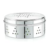 Neelam Stainless Steel Coriander Dabbas with Air Ventilation Size No8 Steel Utility Container Silver SBCD089H
