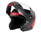 Vega Crux Dx Checks FlipUp Full Face Helmet Dull Black Red Size L5960 cm