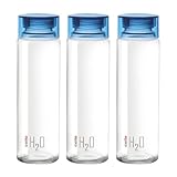CELLO H2O Glass Water Bottle Set of 3 Pcs for Office Daily Use 920 ml Blue