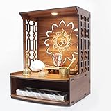 Heartily Mangal Beautiful Wooden Pooja Stand for Home Temple Office