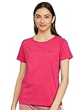 Allen Solly Womens Solid Round Neck TShirt Regular Fit