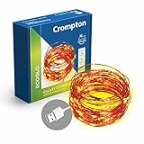 Crompton Galaxy Decoration Copper USB String Fairy Lights with 100 Led Light 10 Meters 32 Feet Warm White Pack of 1