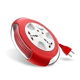 Goldmedal Krysta 2 Pin HeavyDuty 5Meter Cable Extension Cord Master Switch with IndicatorUniversal Sockets UltraSmooth Rotation Extension Board for Home Office White and Red