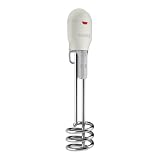 Havells Zeta 1500 watt Immersion Heater ISI Mark Heavy Duty 3 Pin Moulded Plug Touch Protection Cover Waterproof Heating Indicator Nickel Plating Warranty 2 Year comprehensive Grey Plastic