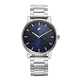 Fastrack Men Stunners Quartz Analog Blue Dial Silver Metal Strap Watch