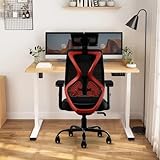 CELLBELL C190 Berlin Office Chair High Back Mesh Ergonomic Home Office Desk Chair Red Black