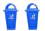 Cello Kleeno Dome Lid Plastic Garbage Dustbin Bucket 80 LTR BLUEBLUE PACK OF 2