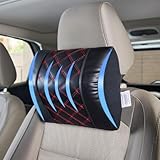 Amazon Basics Car Seat Office Chair Orthopedic Headrest Pillow100 Memory FoamNeck Cervical Pain Relief Best for Long Short Travel Premium Faux Leather1 Year Warranty Black20 X 24 X 13 Cm