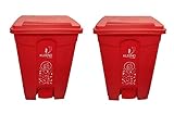 Cello Strong Plastic StepOn Pedal Garbage Dustbin 60 Ltr RedRed Combo