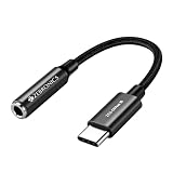 ZEBRONICS CTAux10 Type C to 35mm Converter Builtin DAC Chip Supports Mic Audio Metal Body Braided Cable for iPhone 16 series 15 series Samsung Android Type C Smartphones Tablets Laptop
