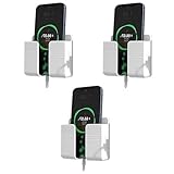 Prolet Wall Mounted Mobile Holder Storage Case for Remote WhiteP3 Pack of 3