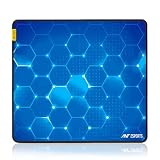 Ant Esports Hexa Mouse Pad 260X210mm Antifray Stitching Waterproof Surface NonSlip Rubber Base Stitched Edges Gaming Mouse Mat for Laptop Compatible with Laser and Optical Mice Blue Hexagon
