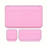 Sulfar 3pcs Bathroom Drawer Tray Dividers Plastic Vanity Organizers Storage Bins For Makeup Dresser Tray 1S1M1XL Pink