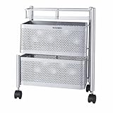 Solimo 360 Revolving Preassembled HeavyDuty 2 Layer Square Portable Trolley with Wheels