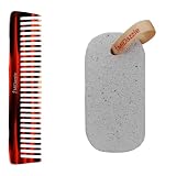 Midazzle Handcrafted Hair Comb with Pumice Stone Set of 2 Capsule Design