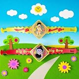 Gods Traditional Character Set of 2 Rakhi for Kids Rakhi Set of 2 with Light Free Tilak Set Popo Toys Assorted Any 2