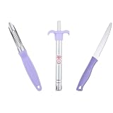 Anjali 3Piece Kitchen Tool Set 1 Knife 1 Peeler 1 Lighter Ideal for Cooking Food Prep and Various Uses for Home and Kitchen Purple