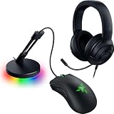 Amazon Razer Game On Bundle Gaming Combo with DeathAdder Essential Wired Mouse Kraken X Lite Lightweight Gaming Headset Mouse Bungee V3