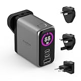 Deal Stuffcool Nomad Pro 140W GaN Charger PD 31 AVS Colour TFT DisplaySuper Fast Charging 20 Charges MacBook pro Laptop Smartphone Gaming Laptop Exchangeable EUUSUK pins Works in 150 Countries