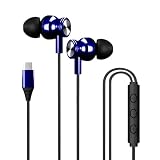 Kratos Tune V4 Blue C Type Earphones Wired Inline Control Type c Headphones with Mic Sweat Resistant Comfort Fit Type c Earphone with Volume ControlMetallic c pin Earphones