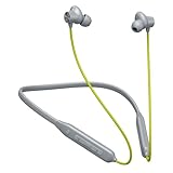 Kratos N4 Grey with Green Bluetooth Neckband with 52H Playtime Deep Bass Stereo Sound HD Calls Magnetic Earbuds TypeC Fast Charging Rich Audio Hollow Switch for Comfort Style