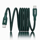 PHILIPS DLC4160CT94 65W TypeC to TypeC Fast Charging Cable 2m Crystal Teal Nylon Braided Compatible with iPhone 15 Series USBC iPad Models Samsung Galaxy All Type C Devices