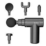 pTron Revivo Z1 Deep Tissue Massage Gun for Muscles Pain Relief 6speed Intensity 3000mAh Battery 4 Massage Heads Lightweight Portable Full Body Gun Massager Type C Charging Black