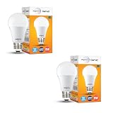 wipro Garnet 9W LED Bulb for Home Office Cool Day White 6500K E27 Base220 degree Light coverage 4Kv Surge Protection 400V High Voltage Protection Energy Efficient Pack of 2