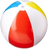 Intex PVC 1 Pack 59020EP 20 Glossy Panel Colorful Beach Ball Inflatable Pool Football Multicolor