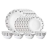 Larah by Borosil Universe Opalware Dinner Set 18 Pieces White