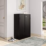 Solimo Aquilla Engineered Wood Particle Board Wenge Finish Storage Unit with 2 Door Sliding Brown