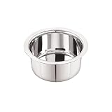Neelam Stainless Steel 8 22G Flat Bottom Tope 550ml Silver Durable Durable Cookware for Efficient Cooking Boiling and Steaming with Excellent Heat Retention and LongLasting Performance