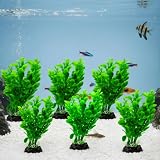 Set of 6 Aquarium Plastic Plant Green Artificial 177