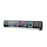 ZEBRONICS Wonder BAR 10 20 USB Computer Speakers 10 Watts 2in1 Design USB Powered RGB Lights AUX Volume Control HeadphoneMic Port for Laptops Desktop