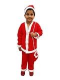 BookMyCostume Santa Boy Dress Set of 4 Jacket Bottom Bag Cap Kids Christmas Costume 45 years