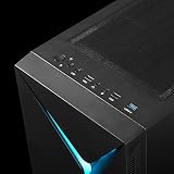 GAMDIAS Argus E4 Mid Tower PC Cabinet with RGB Light Strips at Front and Panoramic Tempered Glass Panel