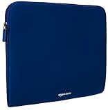Amazon Basics Laptop Sleeve Case Cover Pouch for 15Inch 156Inch Laptop for Men Women Slim Profile Neoprene Soft Puffy Fabric Lining 360 Protection Smooth Premium Zipper Blue
