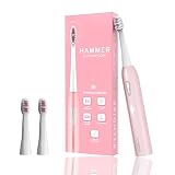 Hammer Ultra Flow Electric Toothbrush and 3 Replaceable Brush Heads for Men and Women 6 Brushing Modes Rechargeable Battery Waterproof 31000 Strokes per Minute SuperSoft Bristles Electric Toothbrush Pink