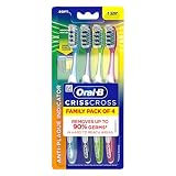 OralB Crisscross Deep Clean Soft Bristle Manual Toothbrush For Adults Multicolour Toothbrush Set Oral B Dentist Recommended Brand Pack of 4